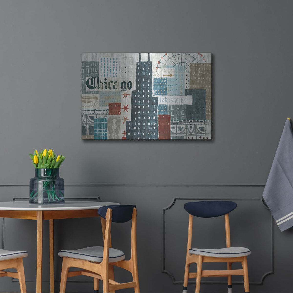 'Hey Chicago 2' by Michael Mullan – Metal Wall Art, 36x24 room view