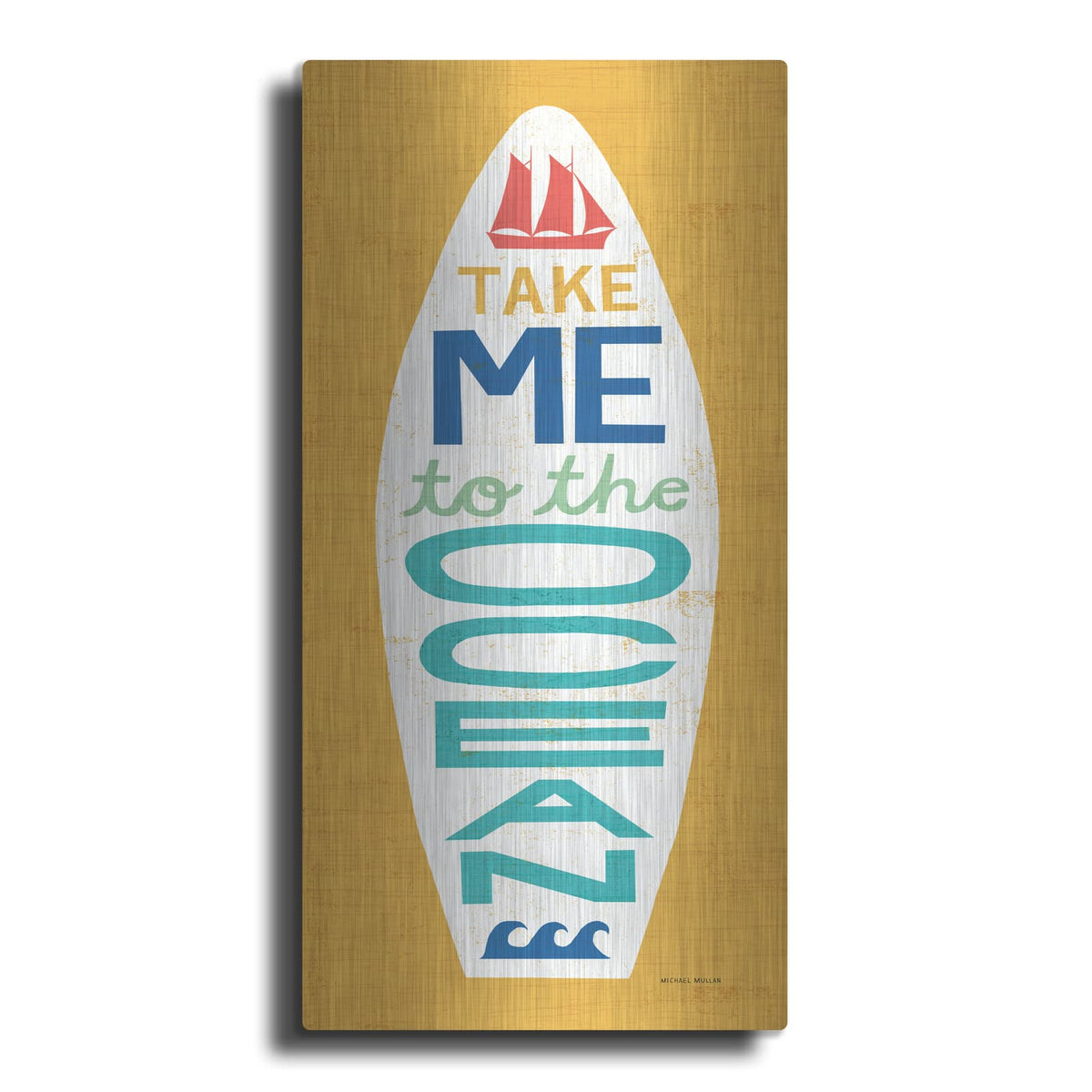 'Beach Bums Surf Board 4' by Michael Mullan – Metal Wall Art