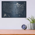 'Hand Lettered Us Map Blueprint' by Michael Mullan – Metal Wall Art, 16x12 room view