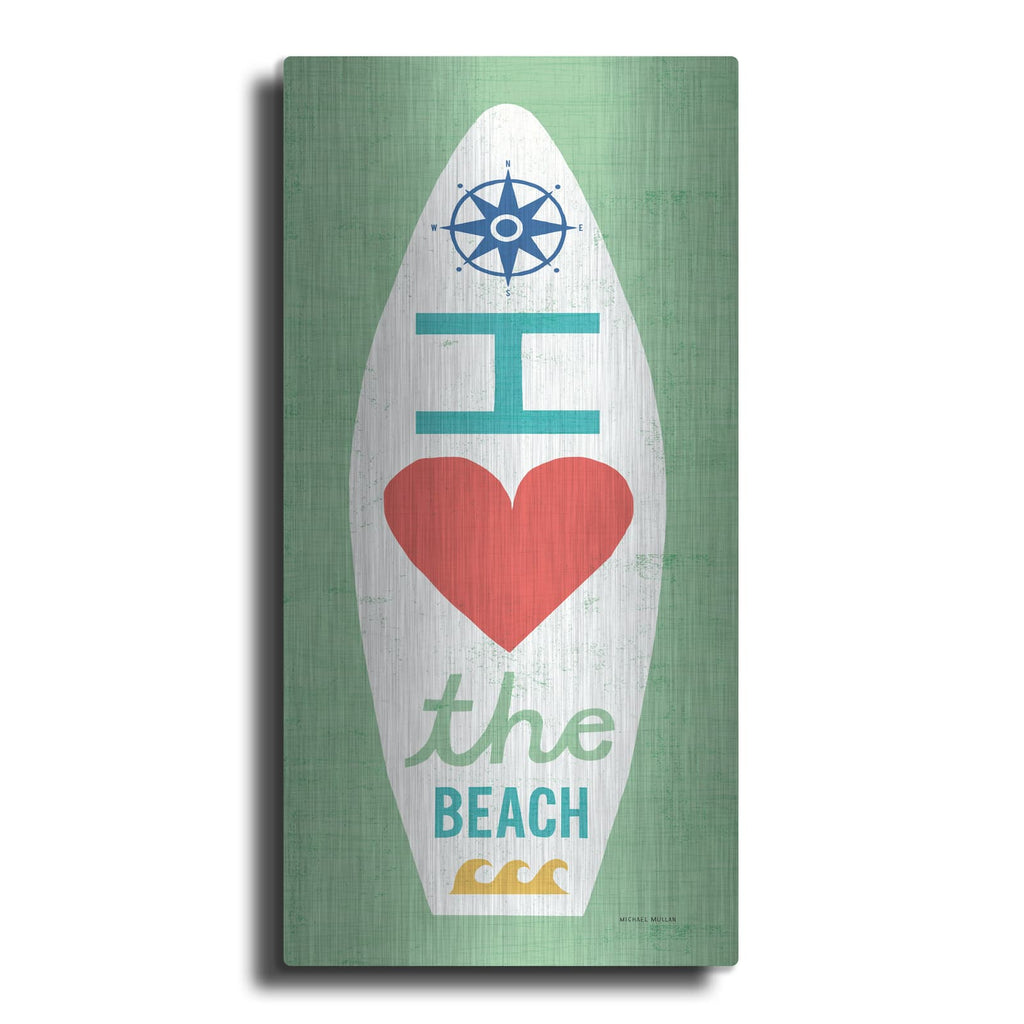 'Beach Bums Surf Board 2' by Michael Mullan – Metal Wall Art