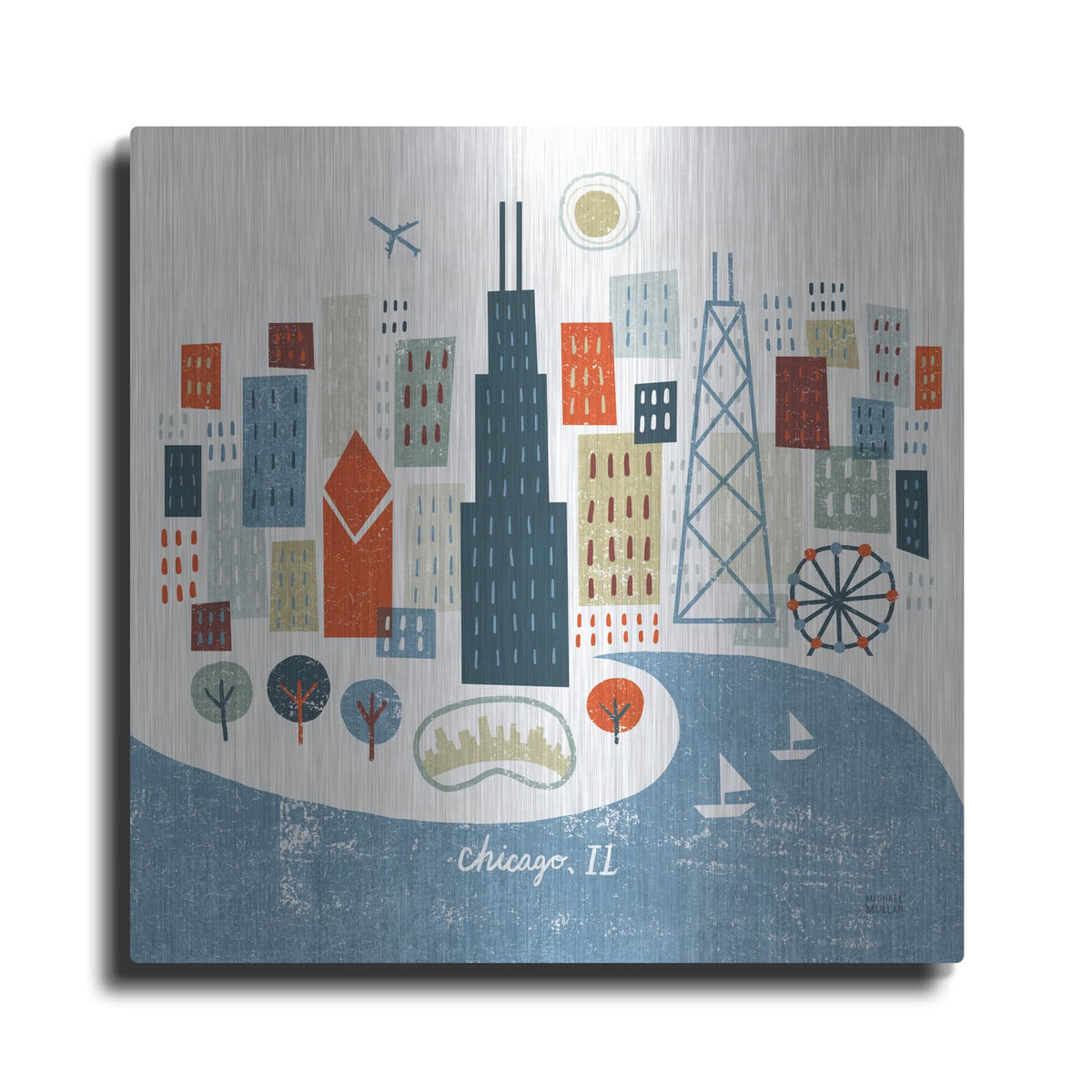 'Colorful Chicago' by Michael Mullan – Metal Wall Art