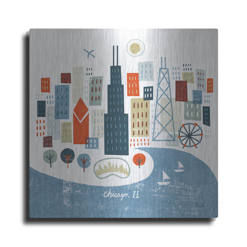 'Colorful Chicago' by Michael Mullan – Metal Wall Art