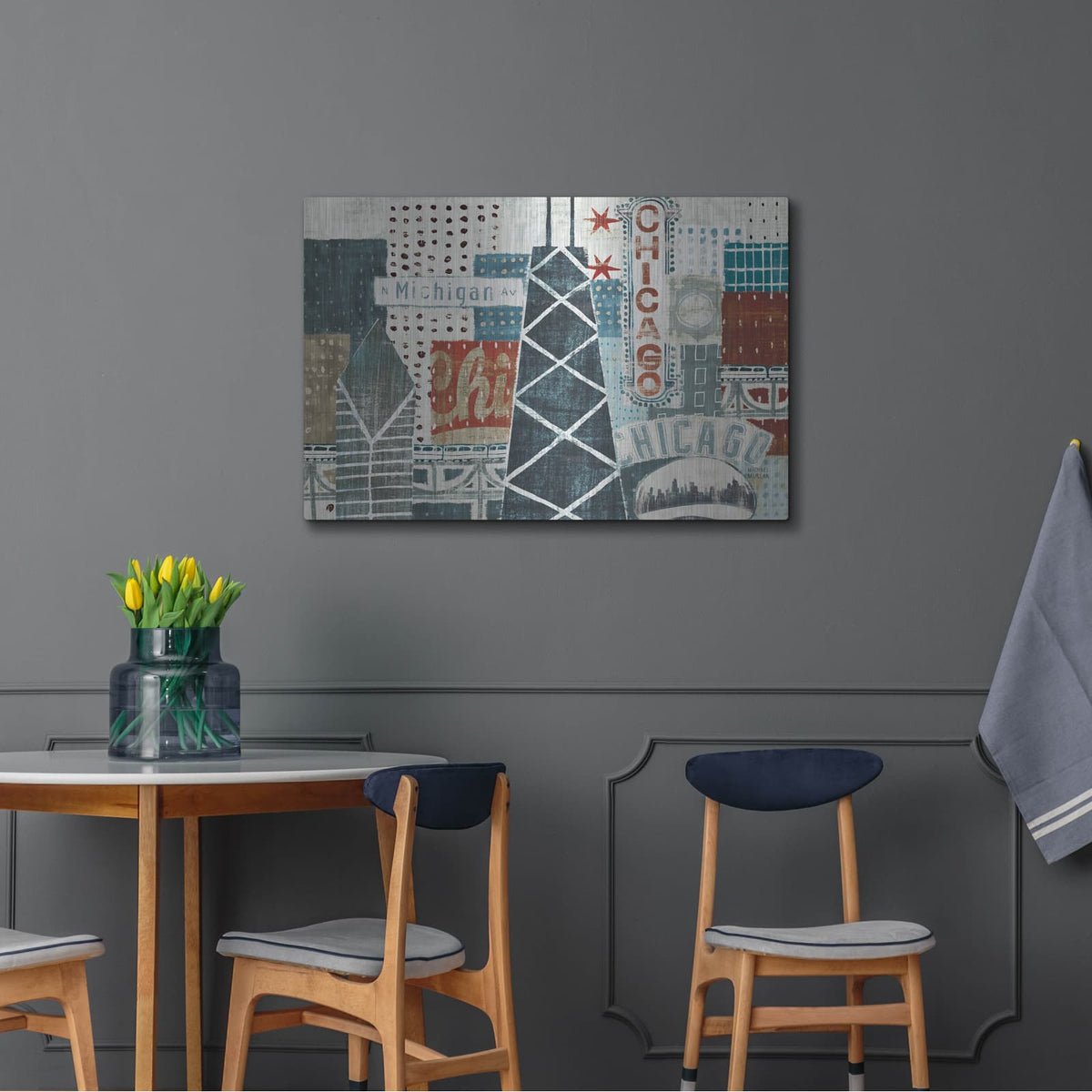 'Hey Chicago 3' by Michael Mullan – Metal Wall Art, 36x24 room view