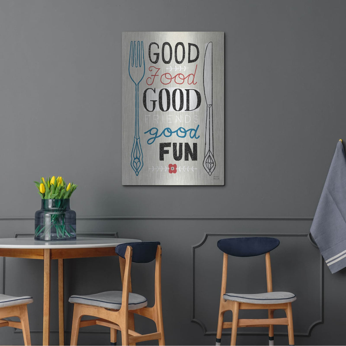'Good Friends Good Fun' by Michael Mullan – Metal Wall Art, 24x36 room view
