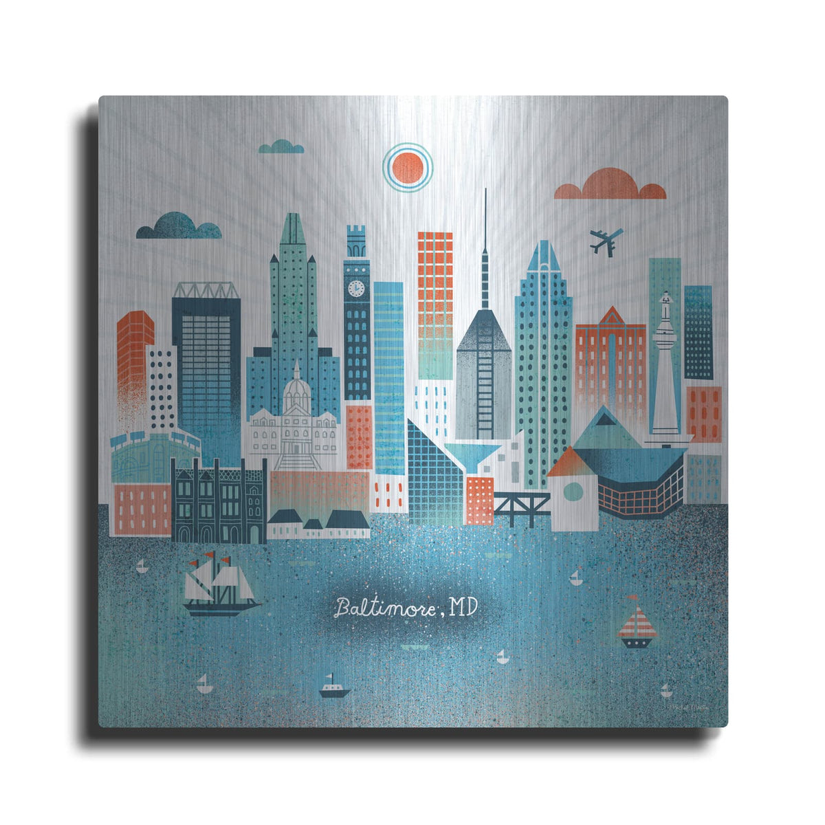 'Baltimore Skyline' by Michael Mullan – Metal Wall Art