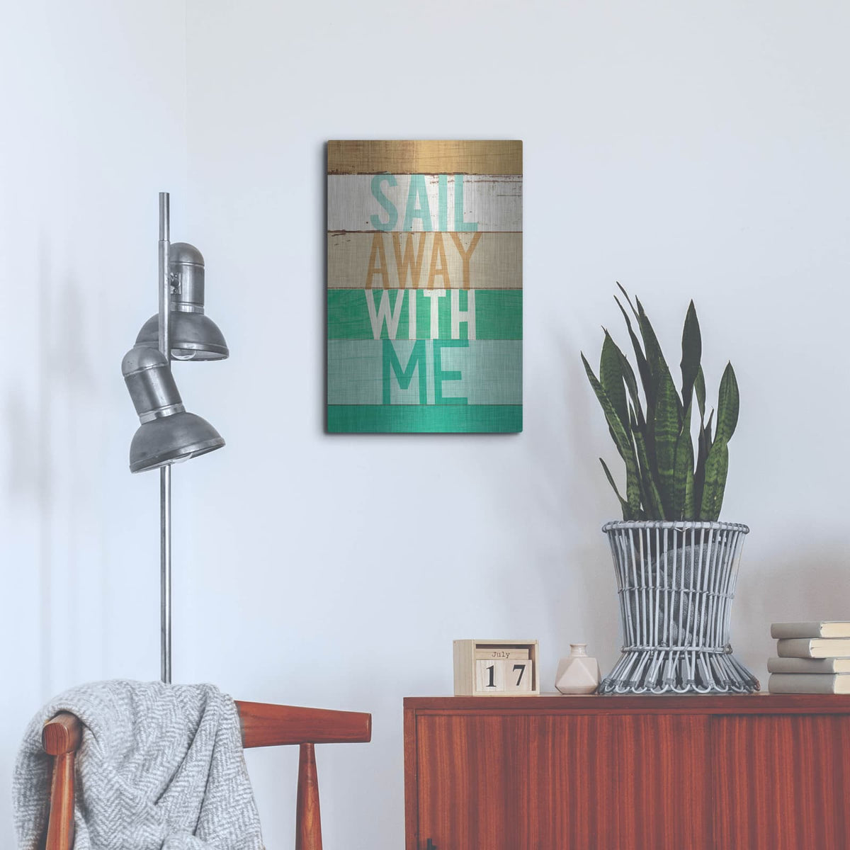 'Beachscape Inspiration 7 Green' by Michael Mullan – Metal Wall Art, 16x24 room view