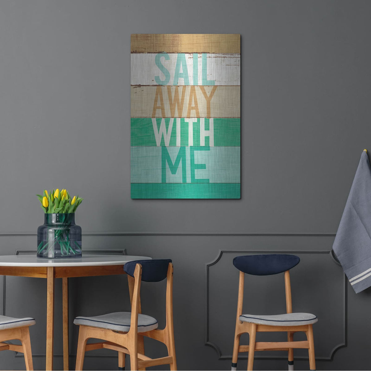 'Beachscape Inspiration 7 Green' by Michael Mullan – Metal Wall Art, 24x36 room view