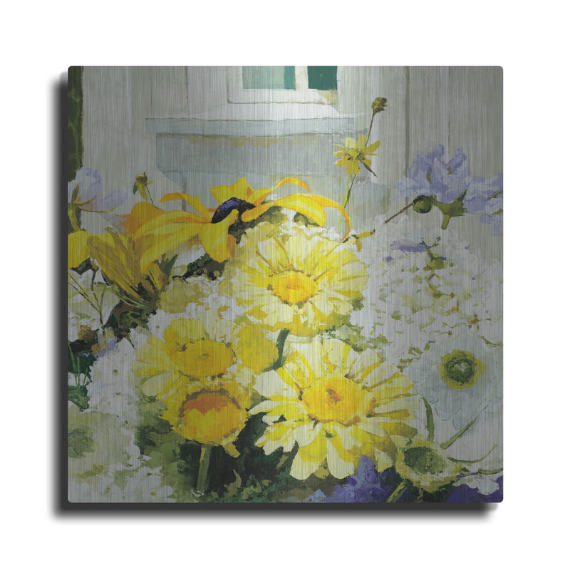 'Cottage Susans And Daisies' by Shirley Novak – Metal Wall Art
