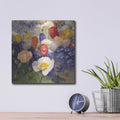 '22481 - Tulips And Poppy Party' by Shirley Novak – Metal Wall Art, 12x12 room view