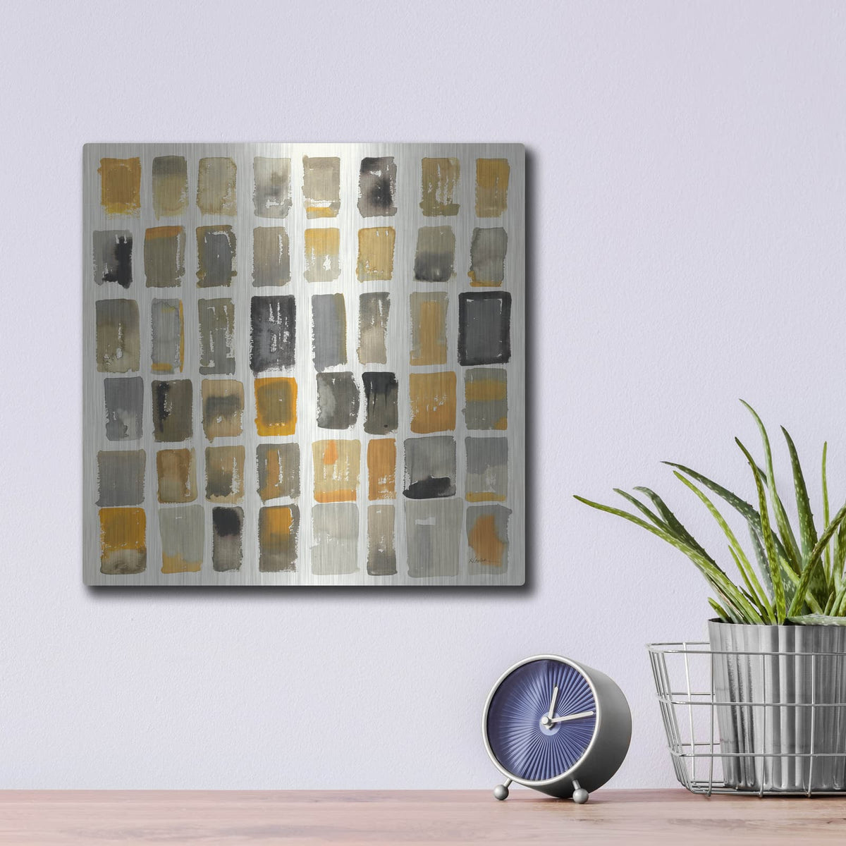 'City Windows 2 Autumn' by Shirley Novak – Metal Wall Art, 12x12 room view