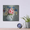 'Bouquet In Spanish Jug 1 Gray' by Shirley Novak – Metal Wall Art, 12x12 room view