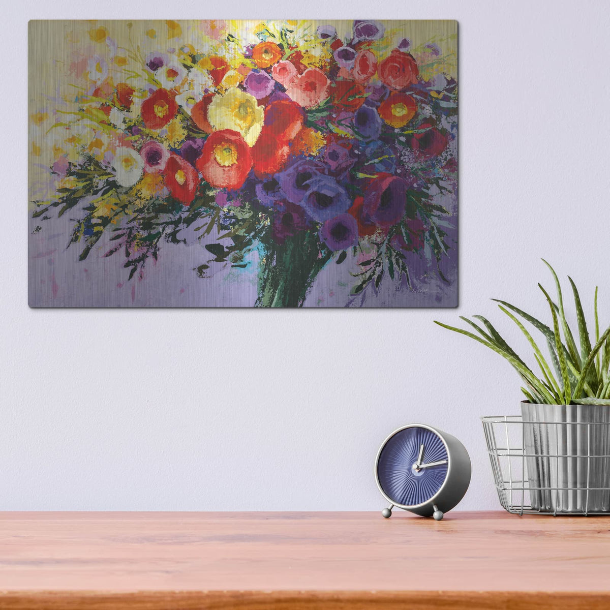 'Wild And Flowery' by Shirley Novak – Metal Wall Art, 16x12 room view
