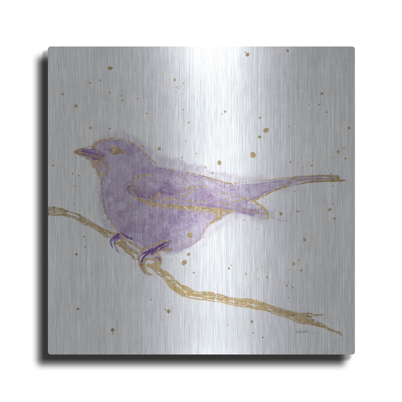 'Gilded Bird 1 Lavender' by Shirley Novak – Metal Wall Art