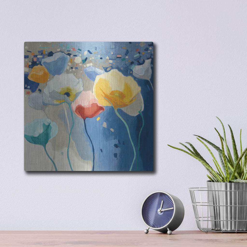 'Bleusy' by Shirley Novak – Metal Wall Art, 12x12 room view