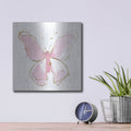 'Pink Gilded Butterflies 2' by Shirley Novak – Metal Wall Art, 12x12 room view