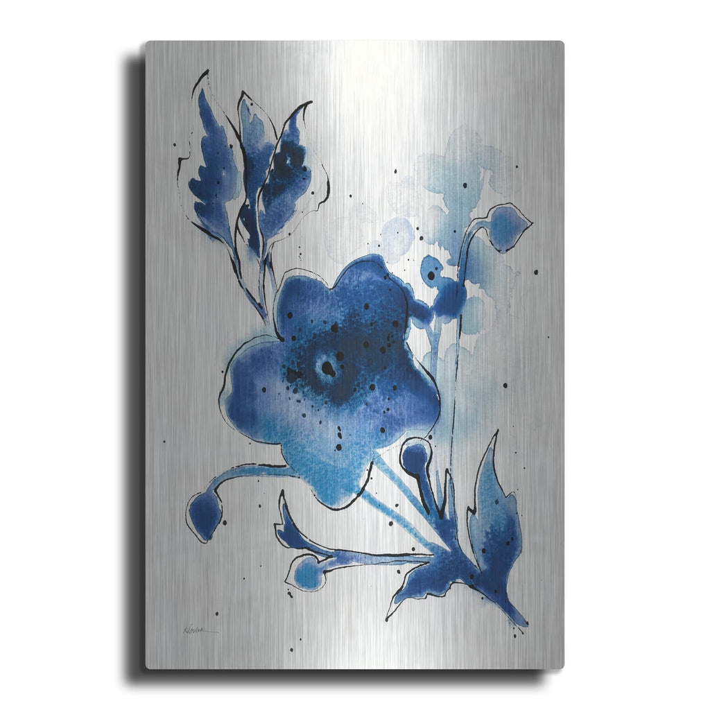 'Independent Blooms Blue 2' by Shirley Novak – Metal Wall Art