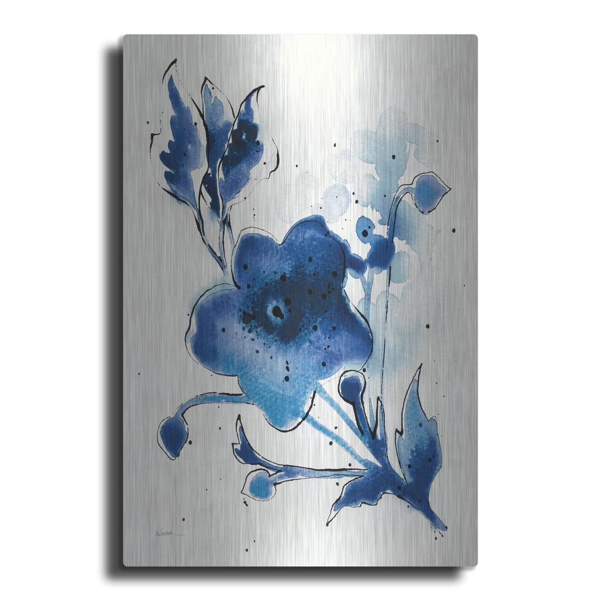 'Independent Blooms Blue 2' by Shirley Novak – Metal Wall Art
