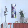 'Blue And Purple Mixed Garden 1 Panel 2' by Shirley Novak – Metal Wall Art, 12x36 room view