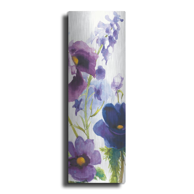 'Blue And Purple Mixed Garden 1 Panel 2' by Shirley Novak – Metal Wall Art