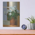 'Creancey Geraniums 2 Light' by Shirley Novak – Metal Wall Art, 12x16 room view