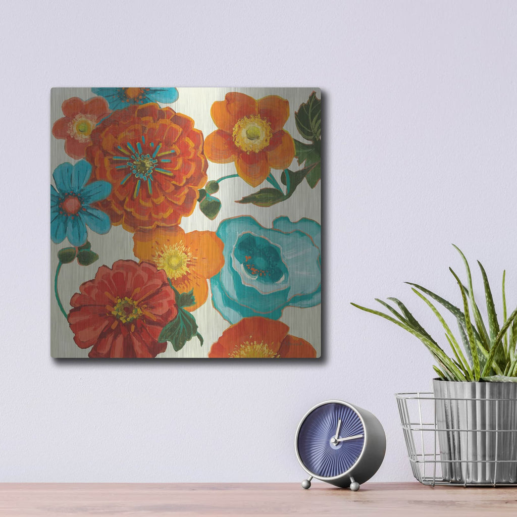 'Spring Collage Vignette' by Shirley Novak – Metal Wall Art, 12x12 room view