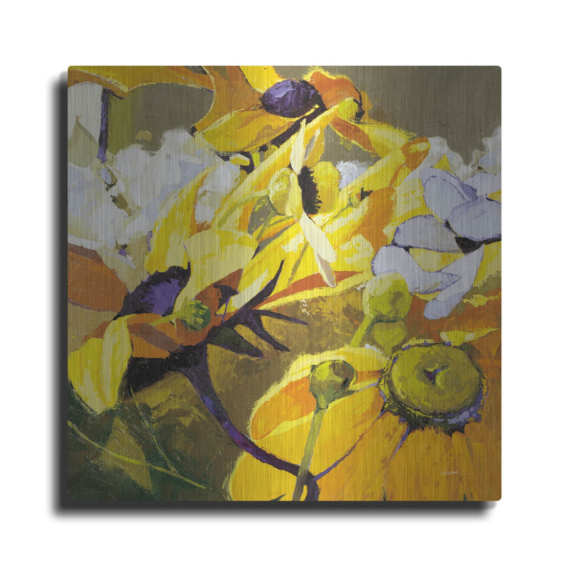 'Yellow Action August' by Shirley Novak – Metal Wall Art