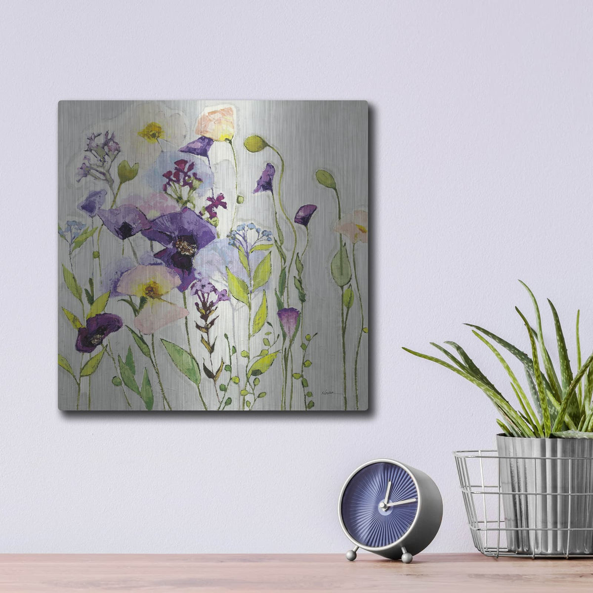 'Reve De Coquelicot' by Shirley Novak – Metal Wall Art, 12x12 room view