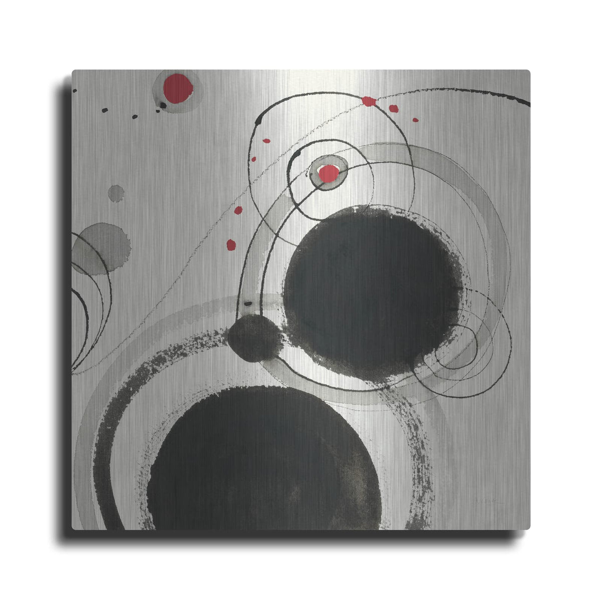 'Planetary 3 With Red' by Shirley Novak – Metal Wall Art