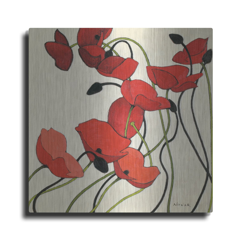 'Poppies And Cream 2' by Shirley Novak – Metal Wall Art