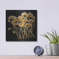 'Gold Black Line Poppies 1 V2' by Shirley Novak – Metal Wall Art, 12x12 room view