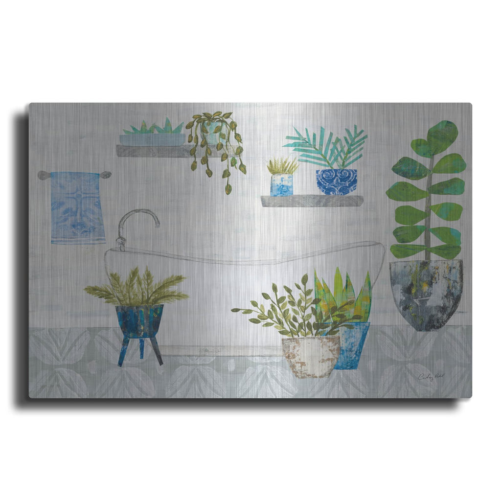 'Botanical Bathroom 2' by Courtney Prahl – Metal Wall Art