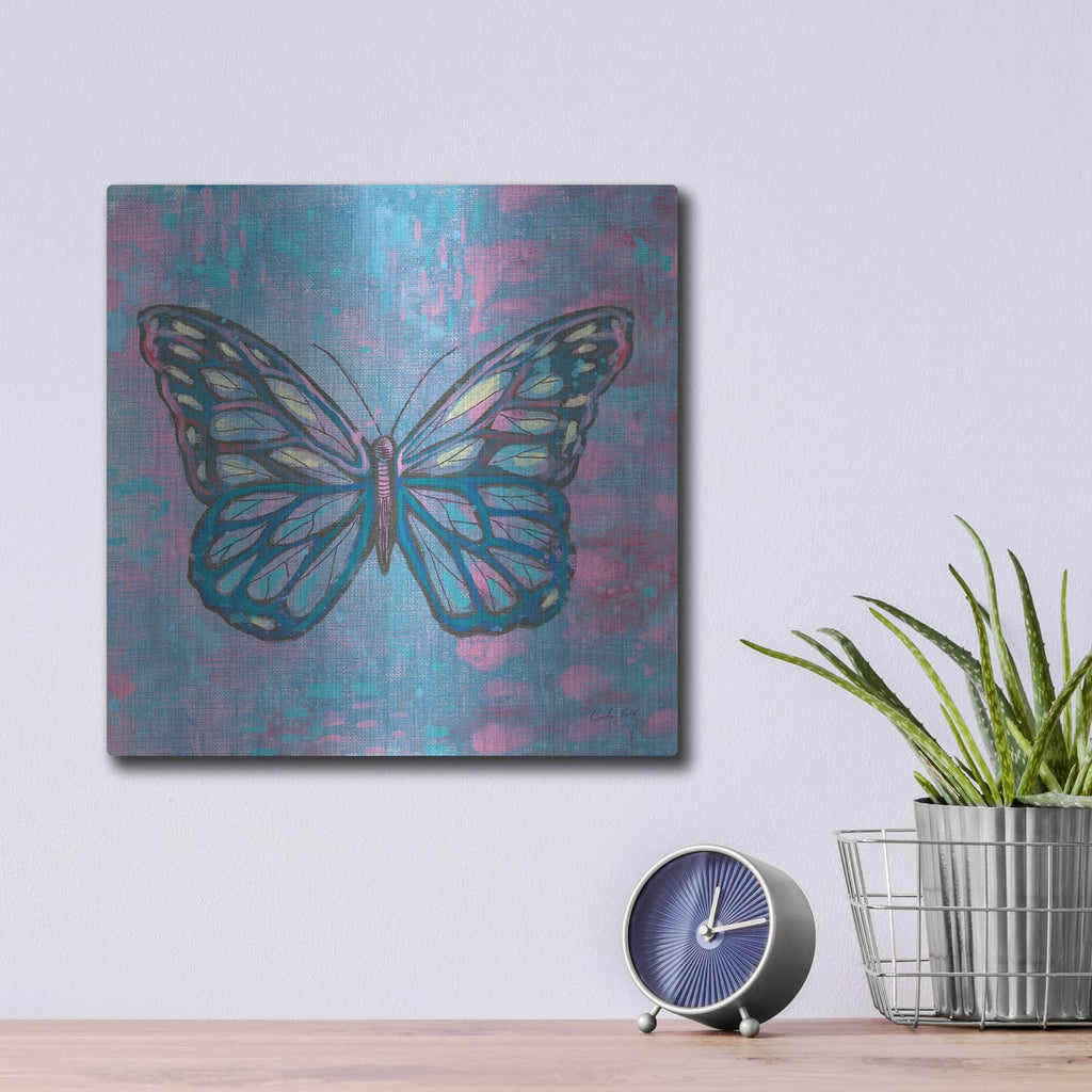 'Bright Butterfly 1' by Courtney Prahl – Metal Wall Art, 12x12 room view