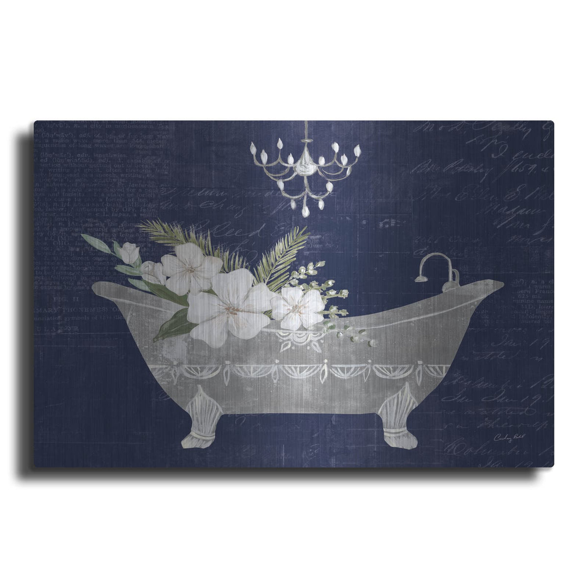'Floral Bath 1 Indigo' by Courtney Prahl – Metal Wall Art