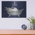 'Floral Bath 2 Indigo' by Courtney Prahl – Metal Wall Art, 16x12 room view