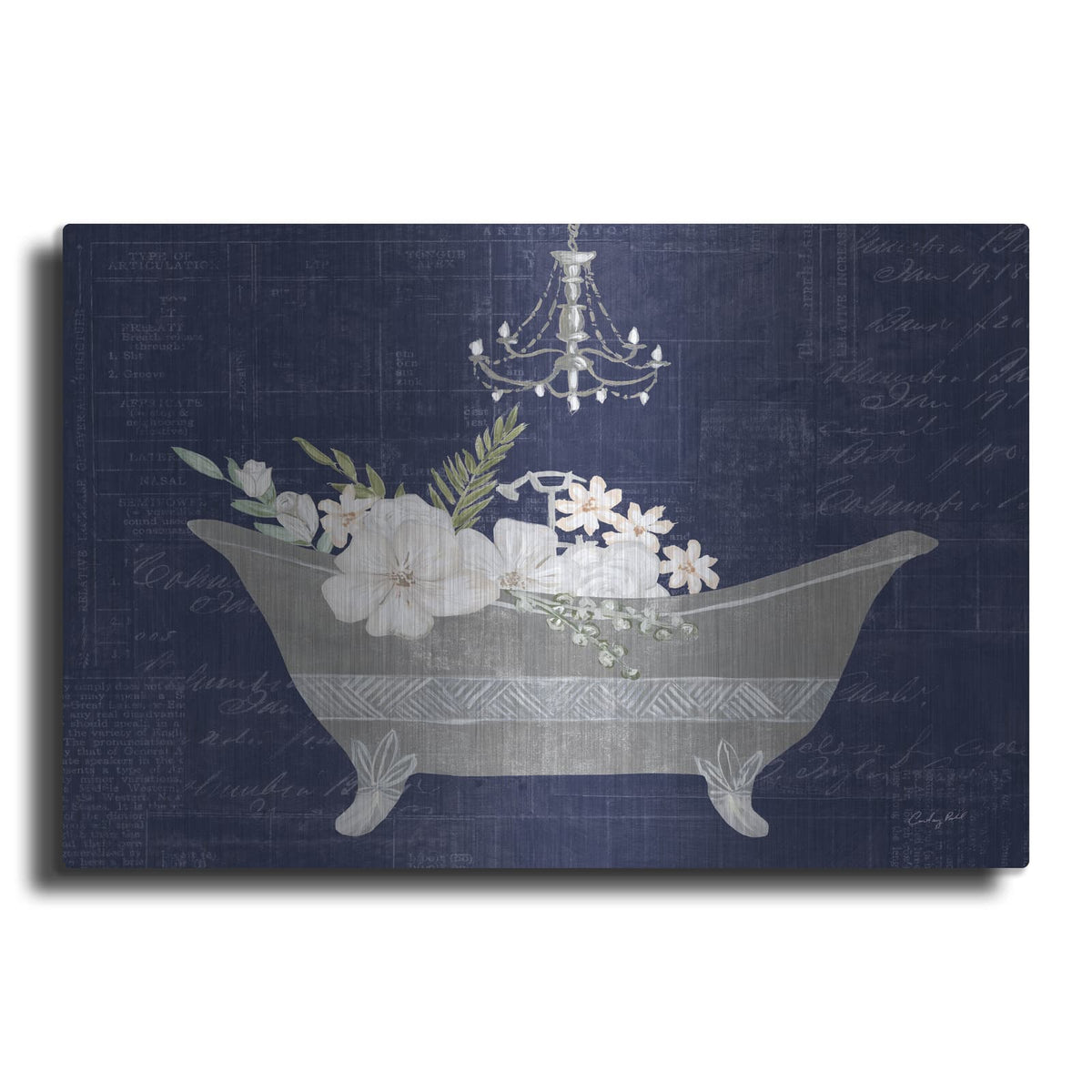 'Floral Bath 2 Indigo' by Courtney Prahl – Metal Wall Art