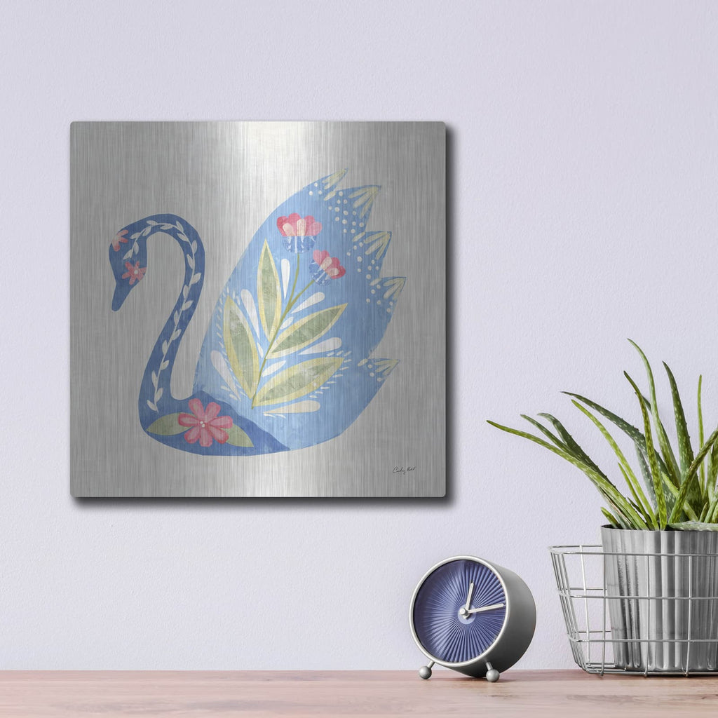 'Folk Cottage 4' by Courtney Prahl – Metal Wall Art, 12x12 room view