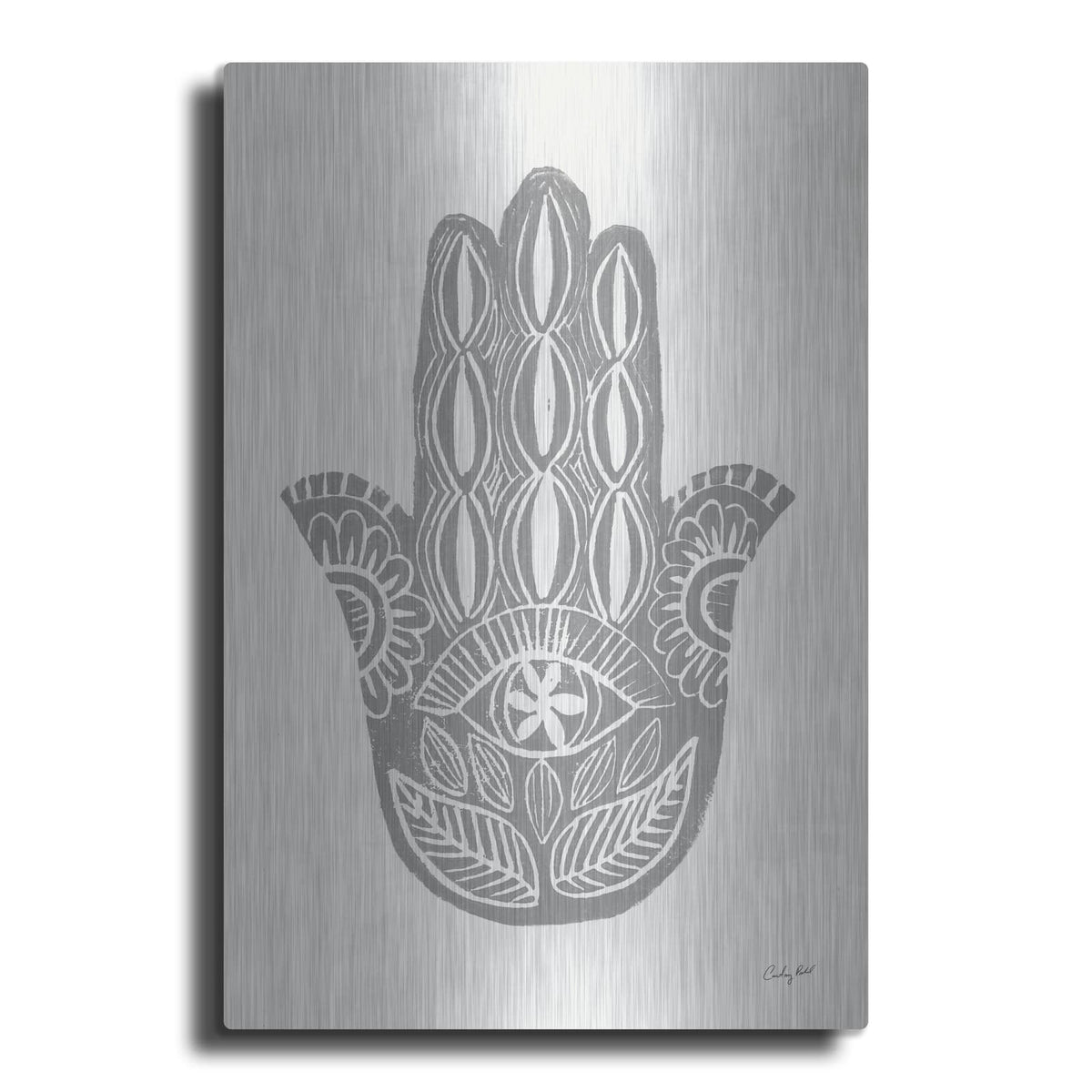 'Hamsa 2 Silver' by Courtney Prahl – Metal Wall Art