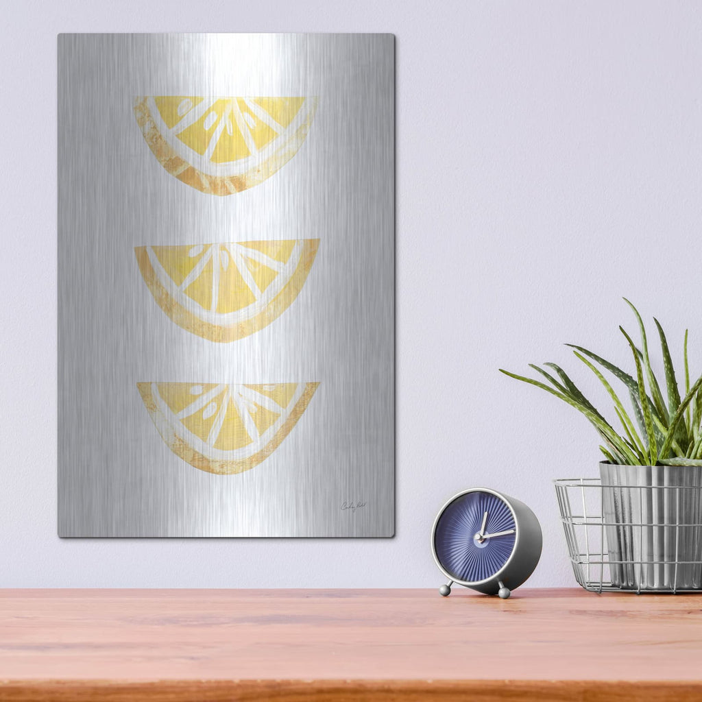 'Lemon Slices 1' by Courtney Prahl – Metal Wall Art, 12x16 room view