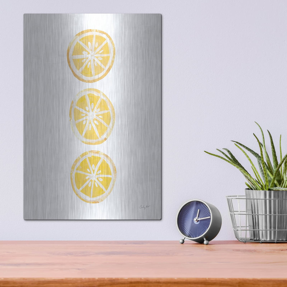 'Lemon Slices 2' by Courtney Prahl – Metal Wall Art, 12x16 room view