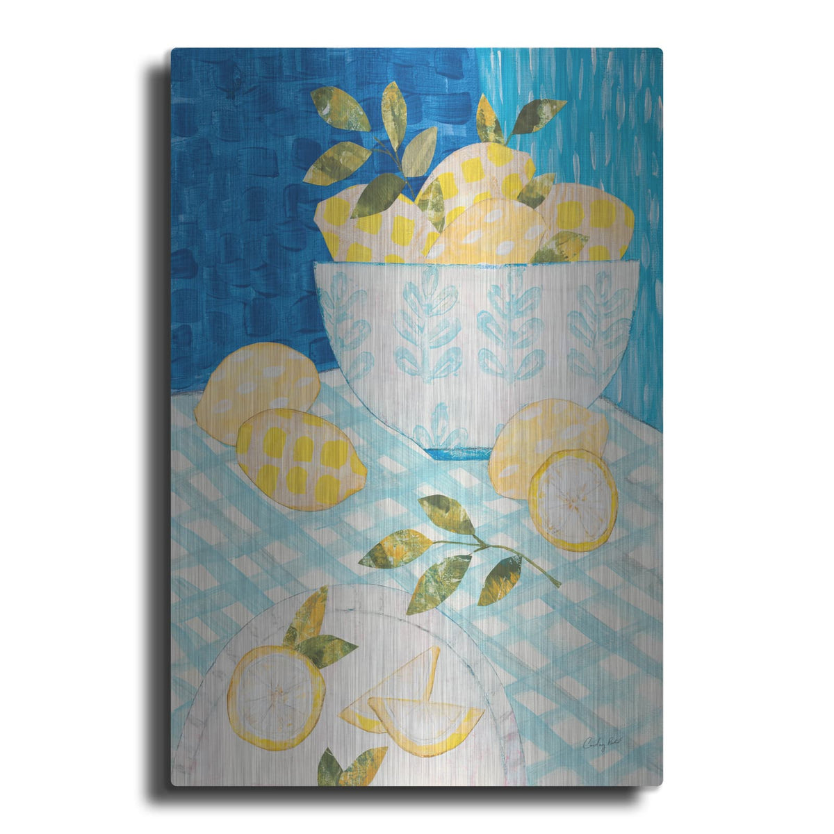 'Tablescape Lemons' by Courtney Prahl – Metal Wall Art