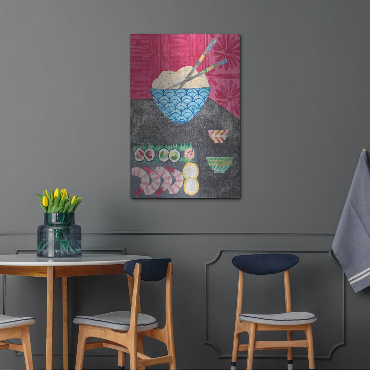 'Tablescape Sushi' by Courtney Prahl – Metal Wall Art, 24x36 room view