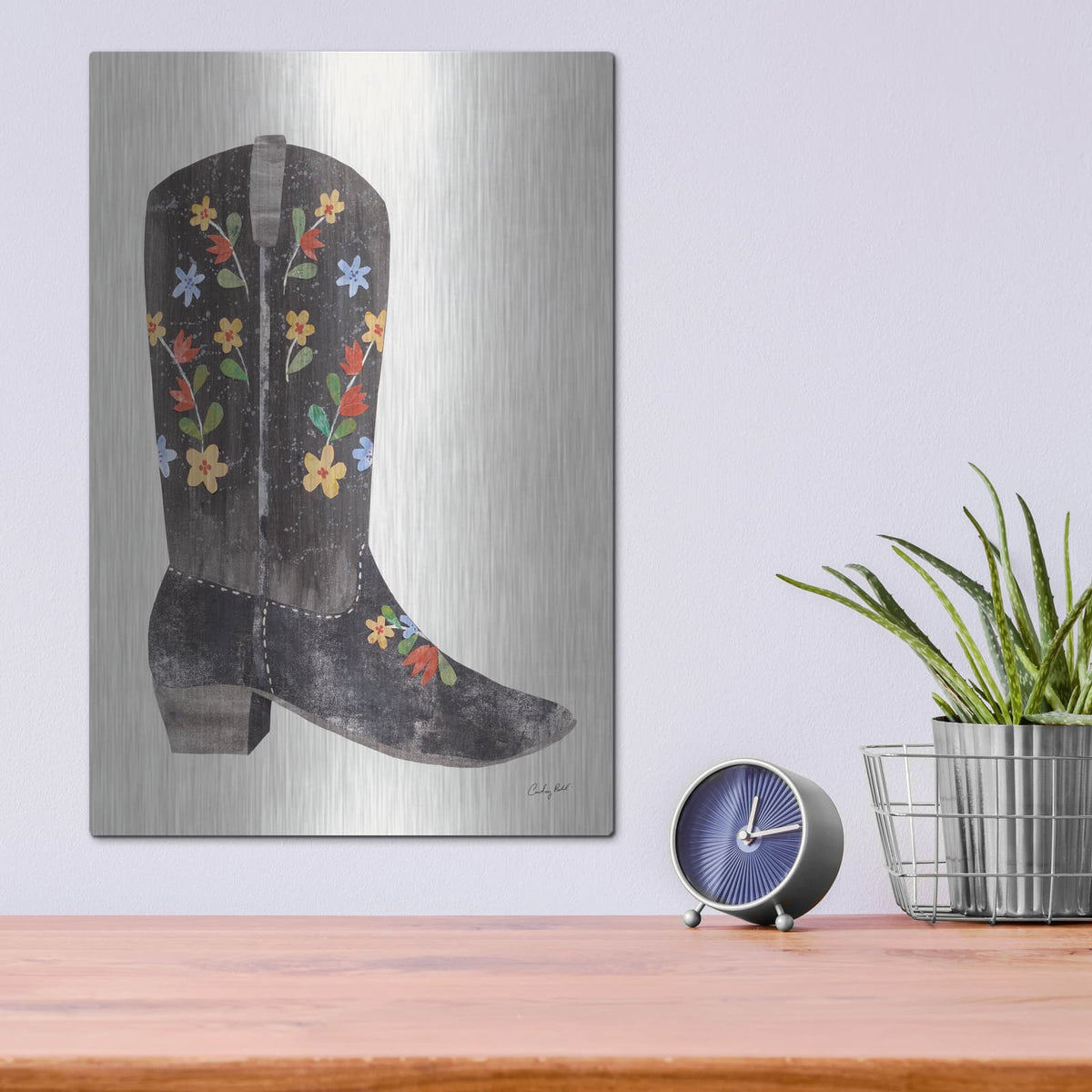 'Western Cowgirl Boot 3' by Courtney Prahl – Metal Wall Art, 12x16 room view