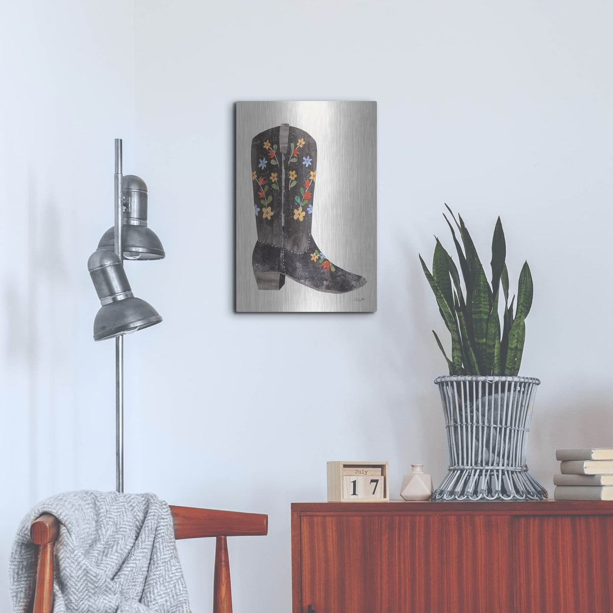 'Western Cowgirl Boot 3' by Courtney Prahl – Metal Wall Art, 16x24 room view