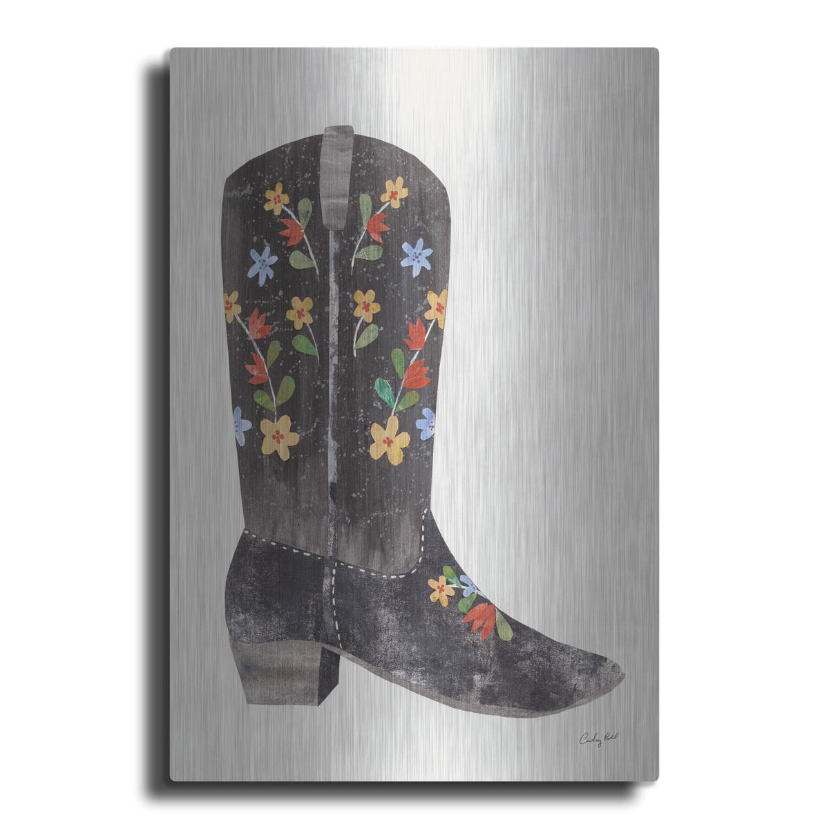 'Western Cowgirl Boot 3' by Courtney Prahl – Metal Wall Art