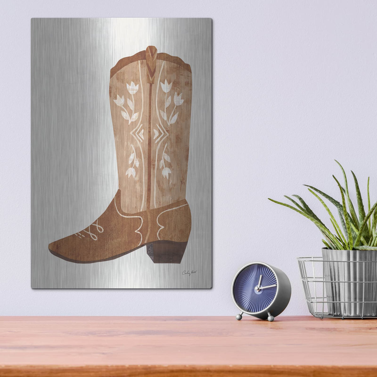 'Western Cowgirl Boot 4' by Courtney Prahl – Metal Wall Art, 12x16 room view