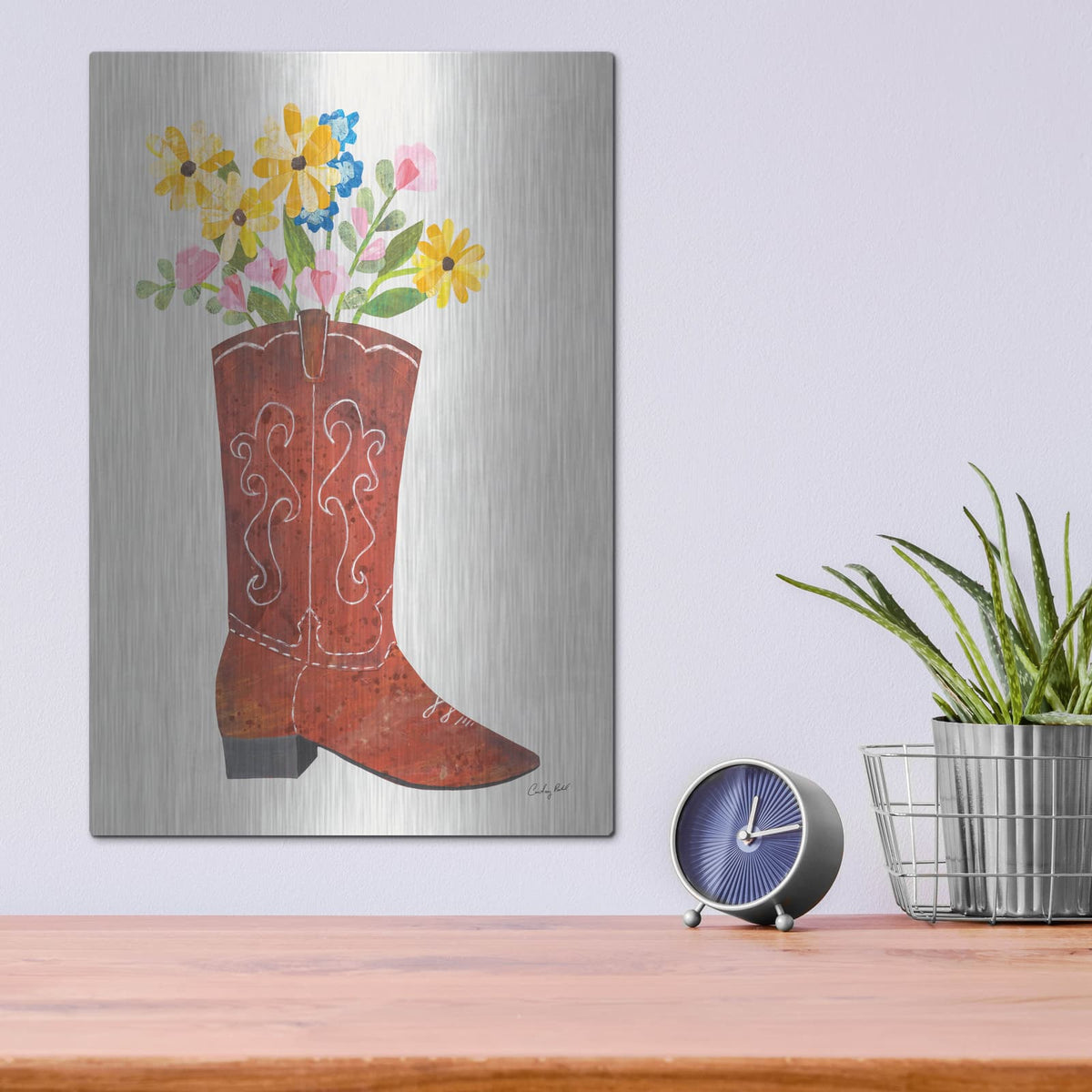 'Western Cowgirl Boot 5' by Courtney Prahl – Metal Wall Art, 12x16 room view