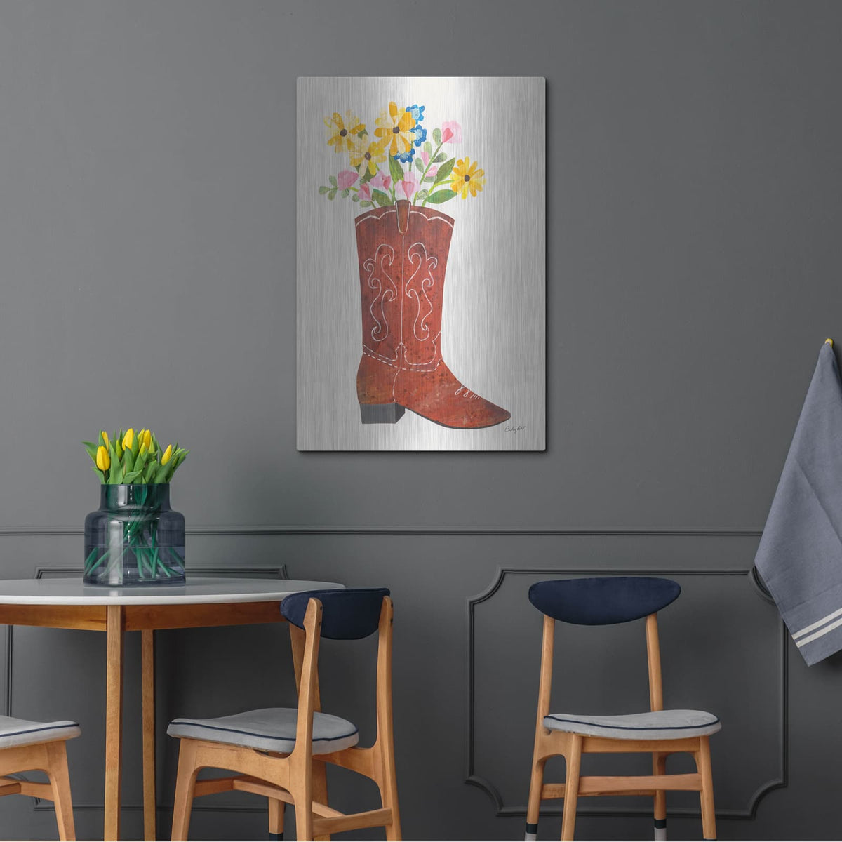 'Western Cowgirl Boot 5' by Courtney Prahl – Metal Wall Art, 24x36 room view