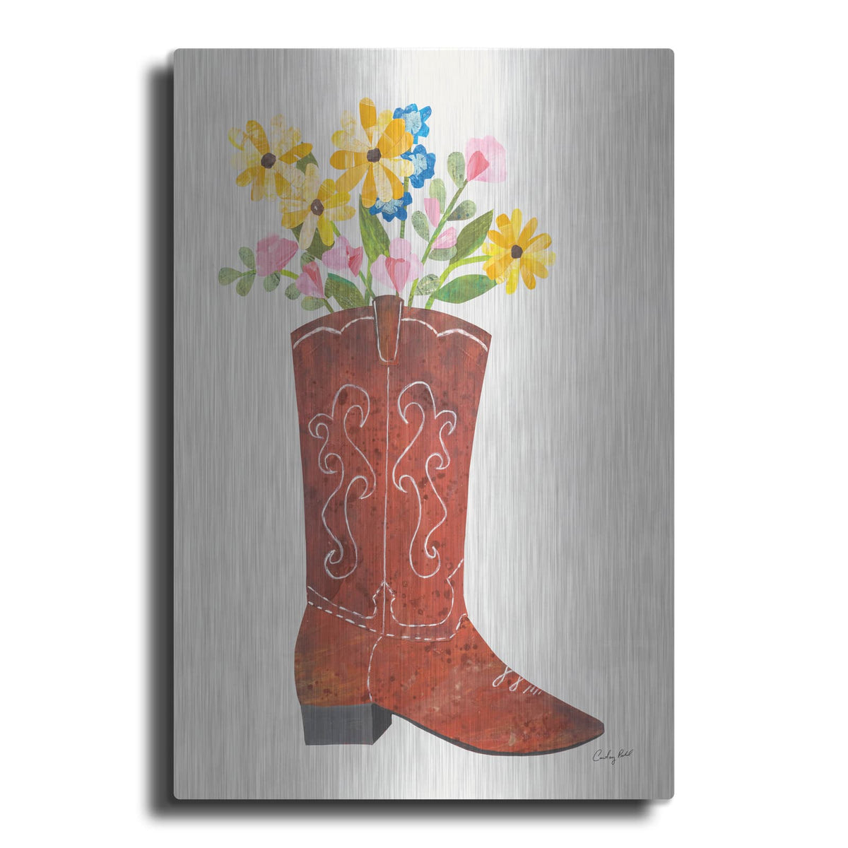 'Western Cowgirl Boot 5' by Courtney Prahl – Metal Wall Art