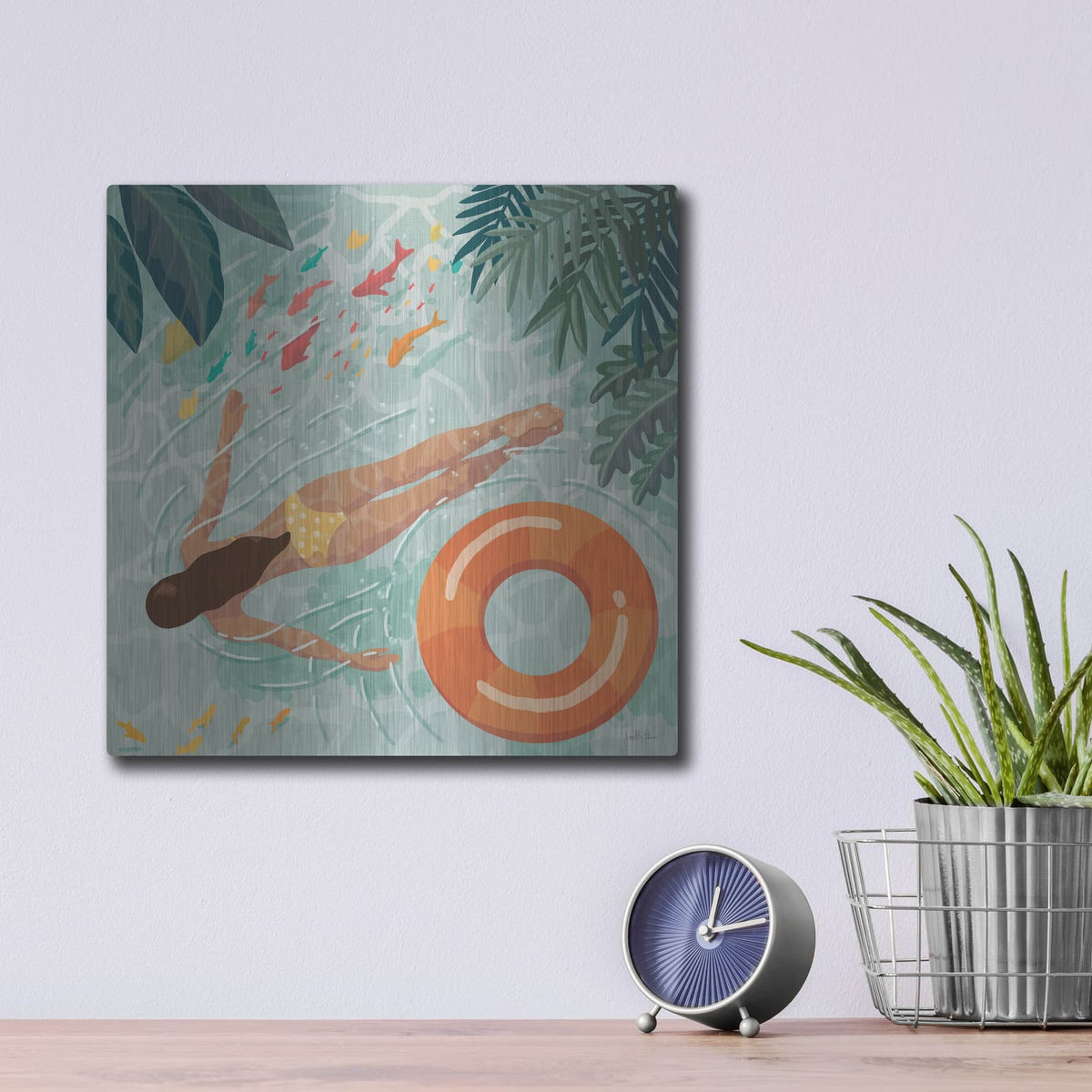 'Beach Babes 4' by Janelle Penner – Metal Wall Art, 12x12 room view