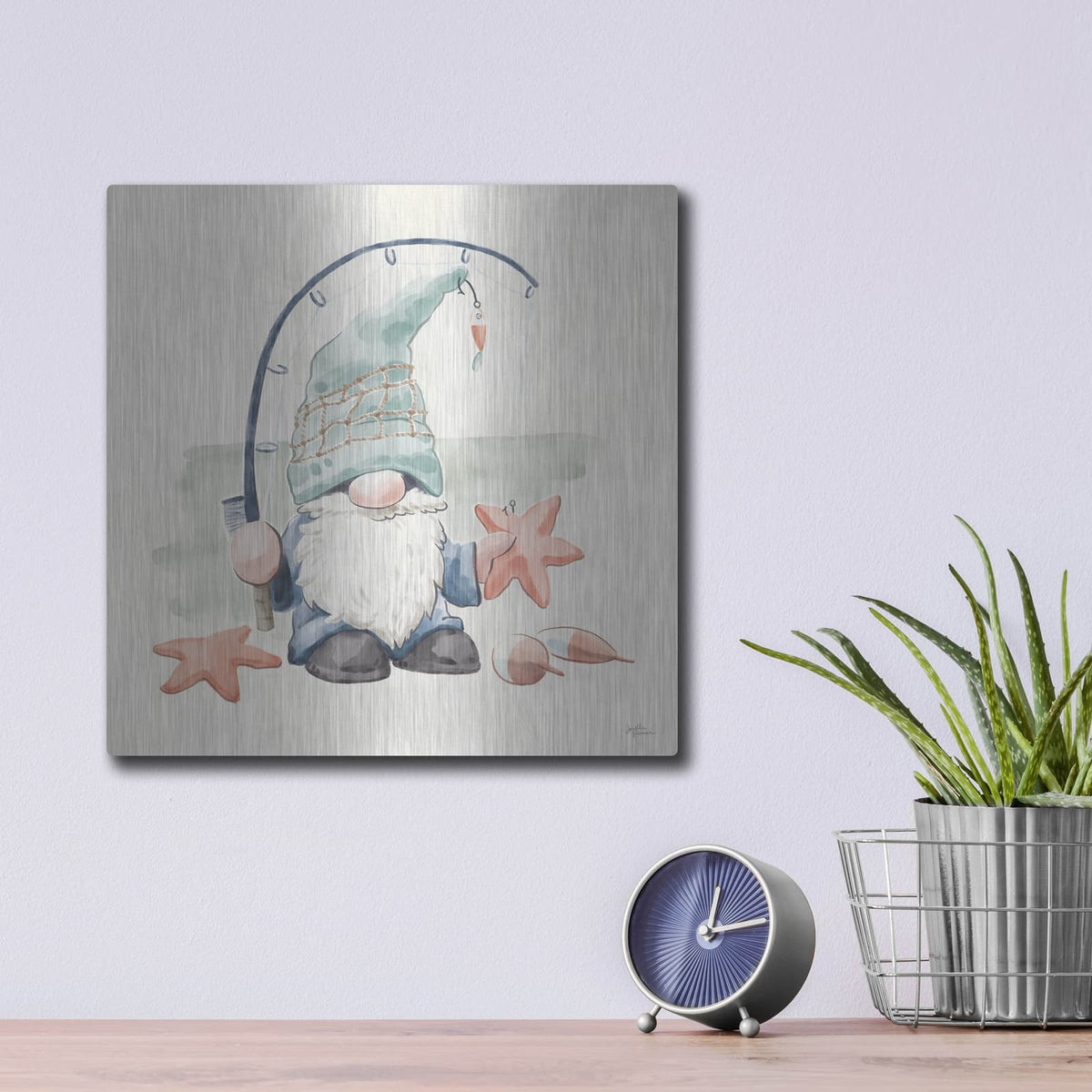 'Beach Gnomes 1' by Janelle Penner – Metal Wall Art, 12x12 room view